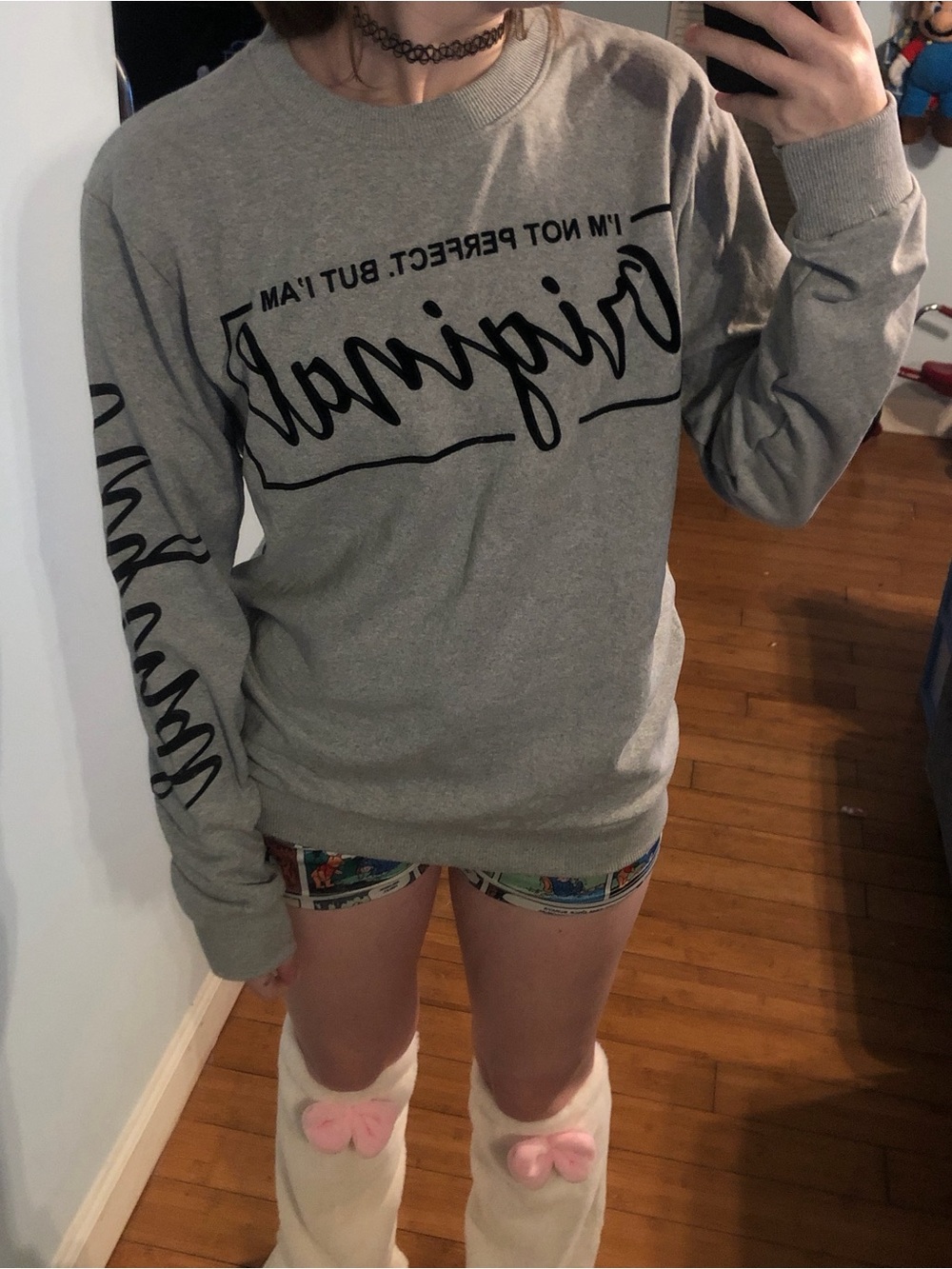 On Fire Gray Crewneck Sweatshirt with Black Script